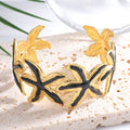 Ladies Open Cuff Bracelet with Expressive Star Motif Fashion Glam-Fashion Glam
