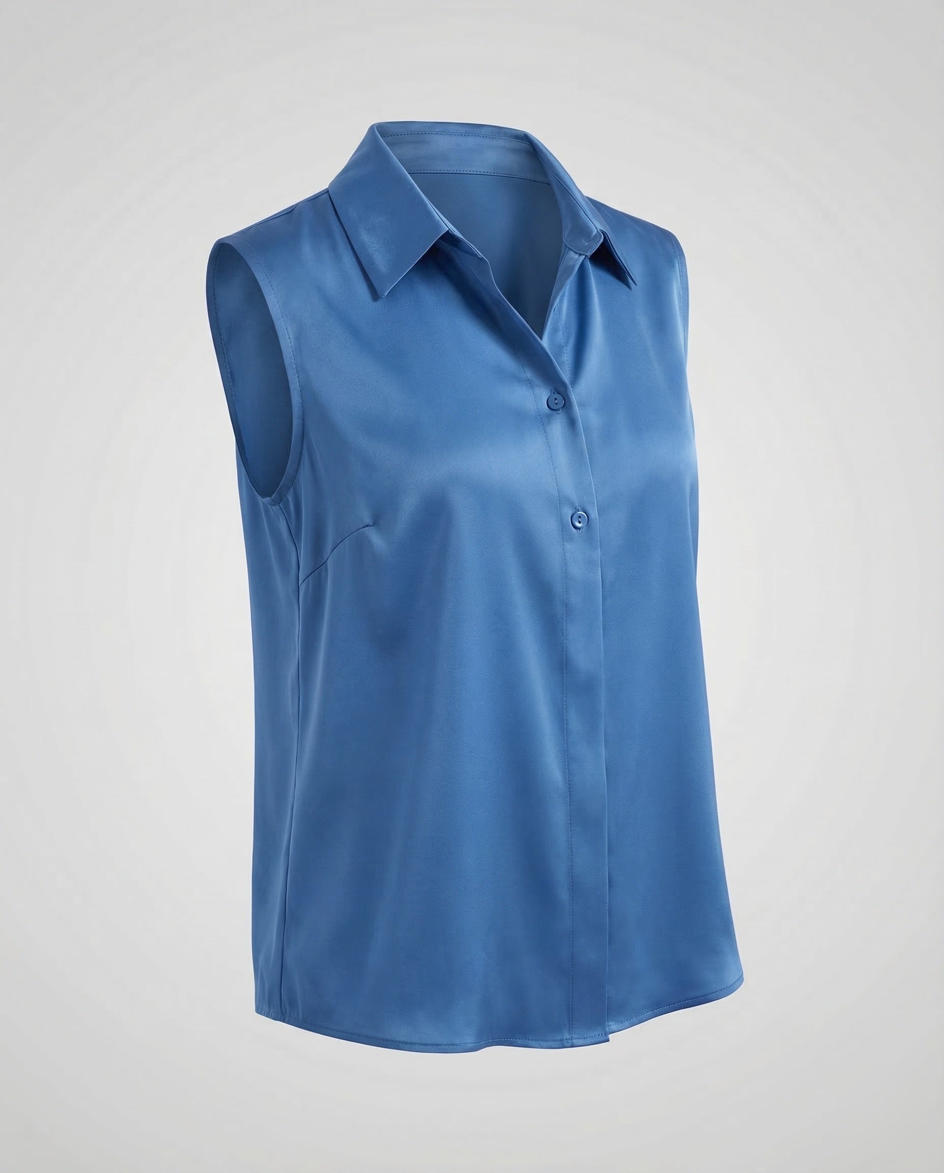 Ladies Sleeveless Satin Blouse Shirt-Fashion Glam