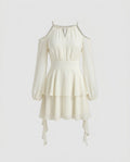 Ladies Stylish Off-Shoulder Dress with Elegant Puff Sleeves-Fashion Glam