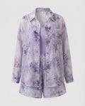 Ladies transparent blouses set with floral design and matching shorts Fashion Glam-Fashion Glam