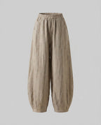 Ladies wide Palazzo pants with elegant striped pattern and high waistband-Fashion Glam