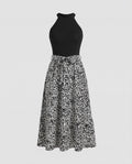 Leisure dress women halter midi dress-Fashion Glam