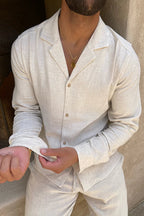 Fashion Glam | Set of Shirt and Pants – Loose-fit Long Sleeve Shirt with Button Placket & Breathable, Lightweight Pants