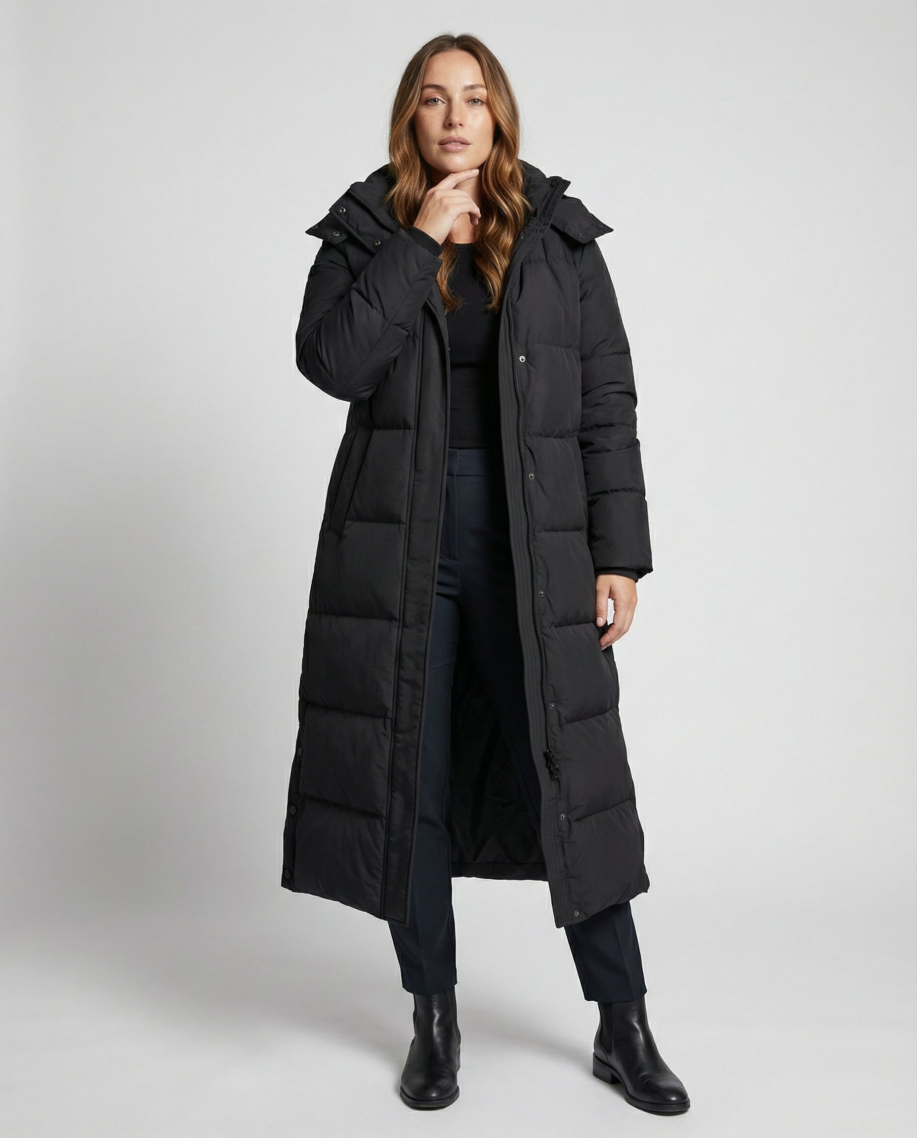 Long Down Jacket Women-Fashion Glam