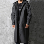 Fashion Glam | Longer waterproof raincoat for men with hood