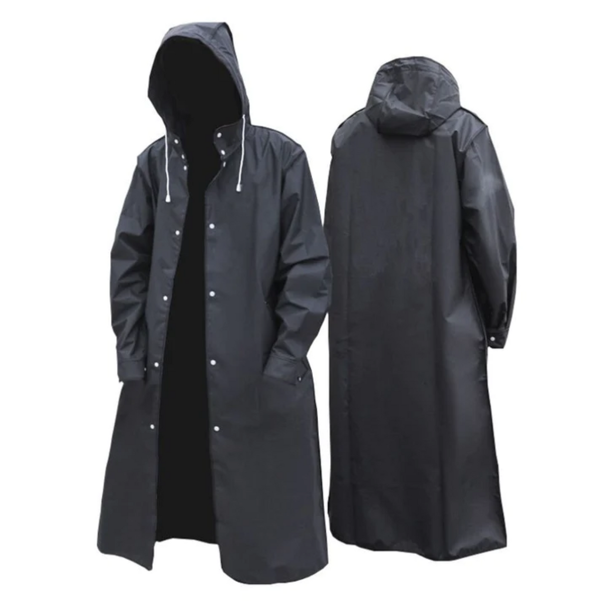 Fashion Glam | Longer waterproof raincoat for men with hood