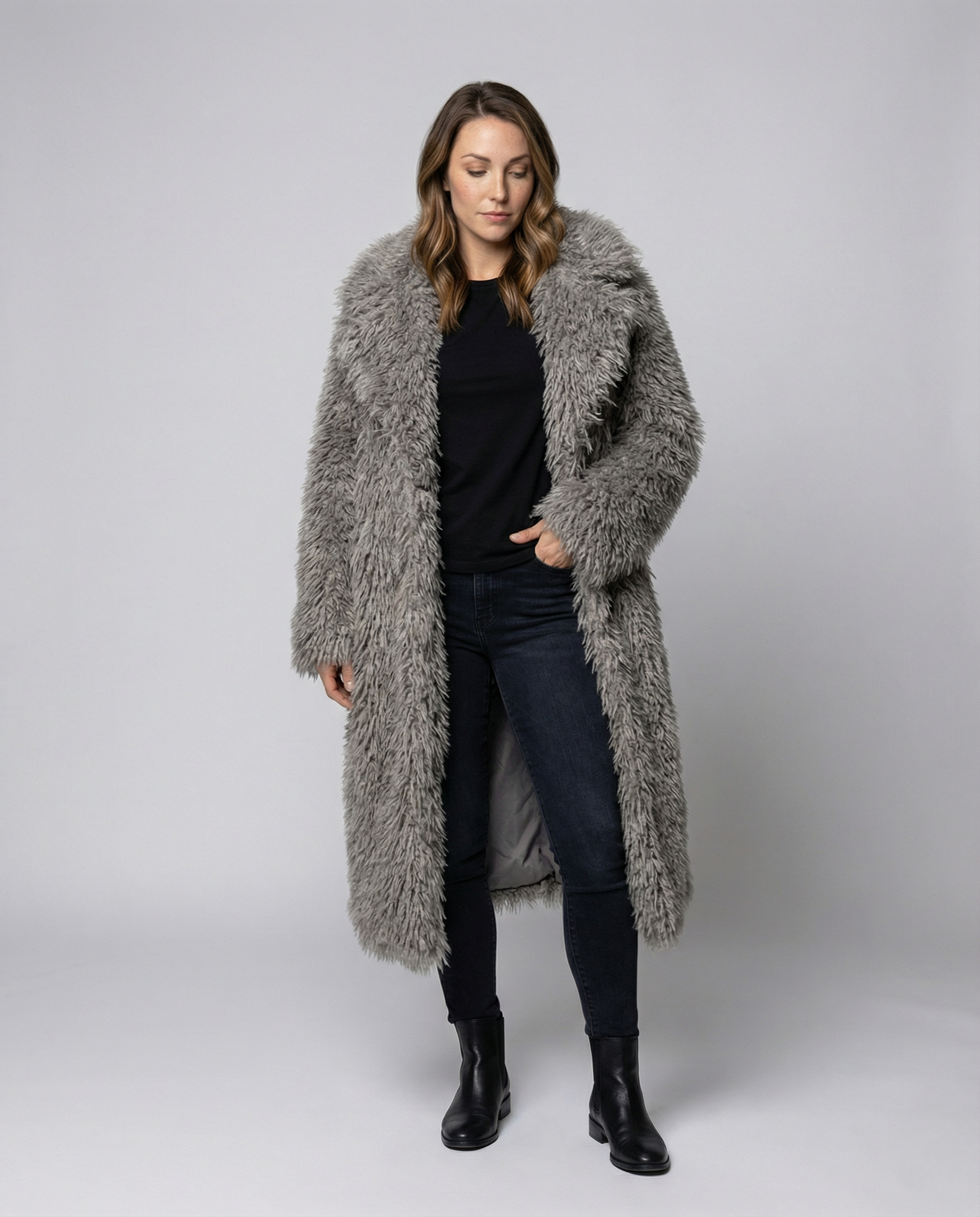 Long Women’s Faux Fur Coat Winter-Fashion Glam