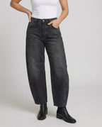 Fashion Glam | Mid Rise Barrel Jeans for Women