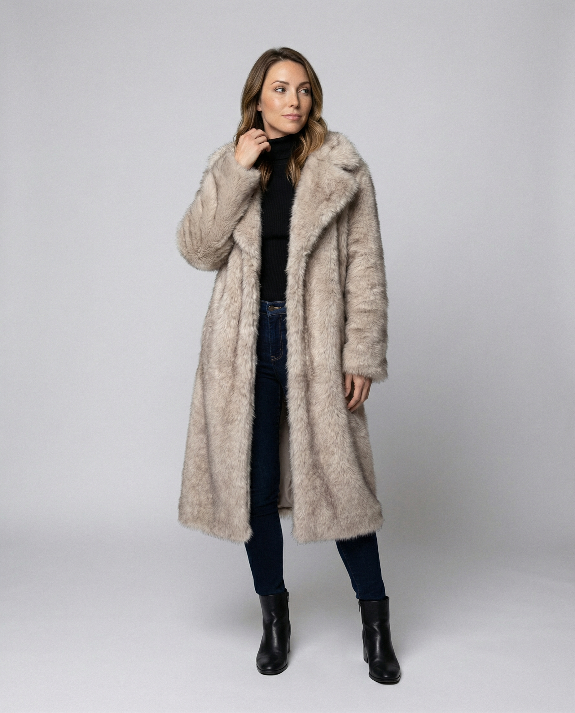 Luxurious women's faux fur coat-Fashion Glam