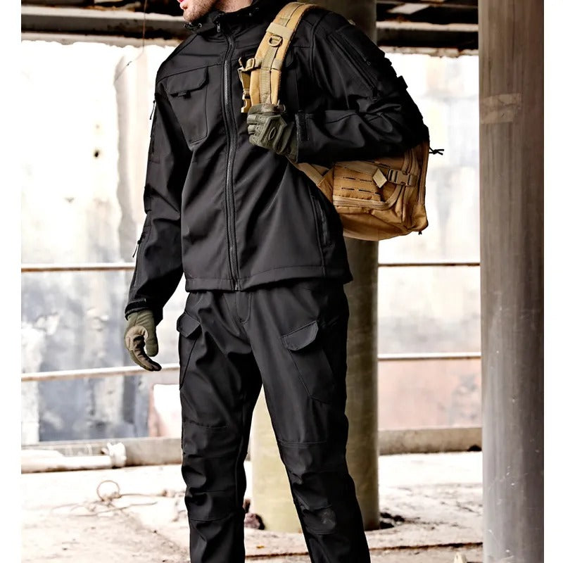 Fashion Glam | Men's Outdoor Tactical Hooded Jacket and Cargo Pants Set
