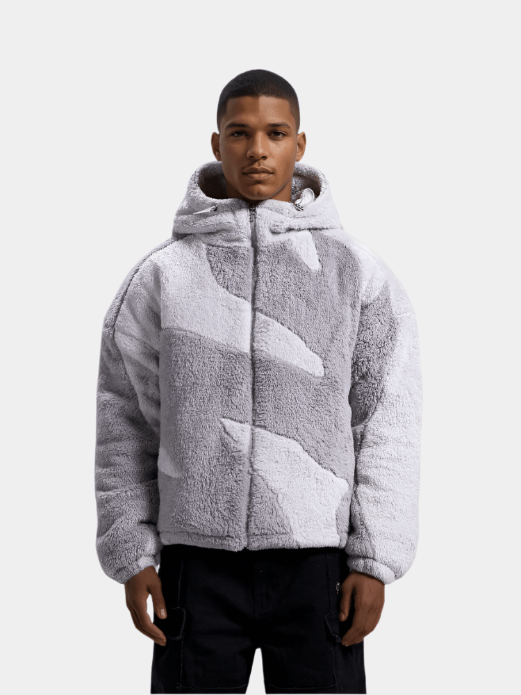 Fashion Glam | Men's Hooded Zip-Up Warm Fleece Jacket