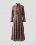 Maxi dress ladies bow collar-Fashion Glam