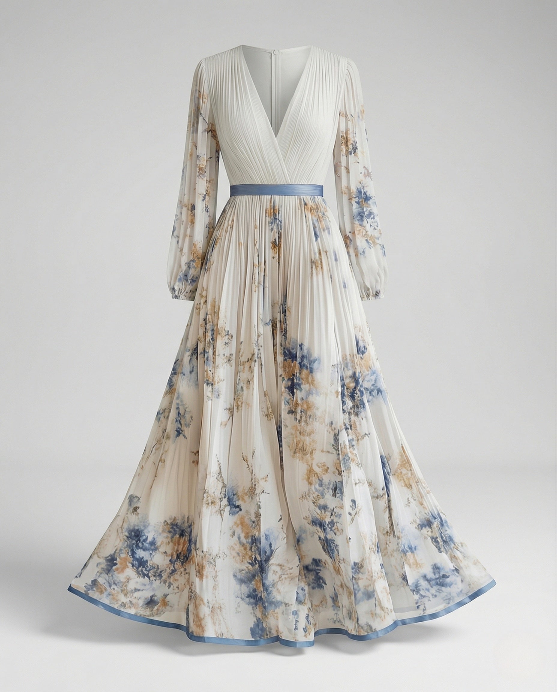 Maxi dress summer women chiffon pleated-Fashion Glam