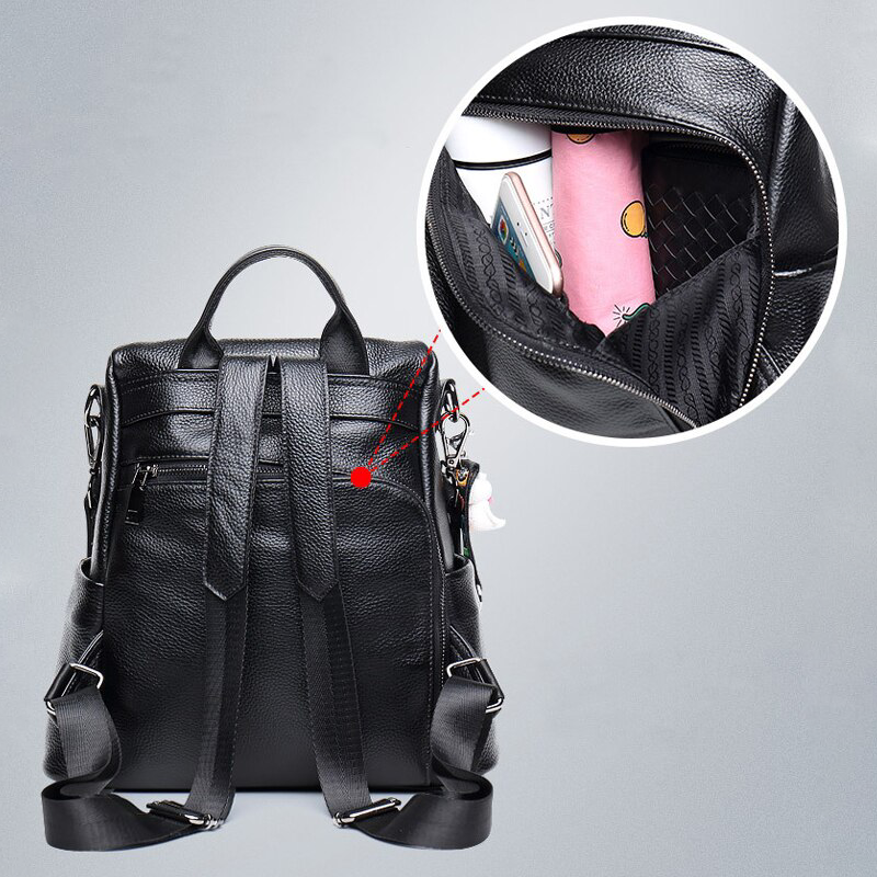 Fashion Glam | Anti-Theft Leather Backpack