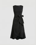 Midi dress ladies sleeveless with ruffle-Fashion Glam