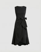 Midi dress ladies sleeveless with ruffle-Fashion Glam