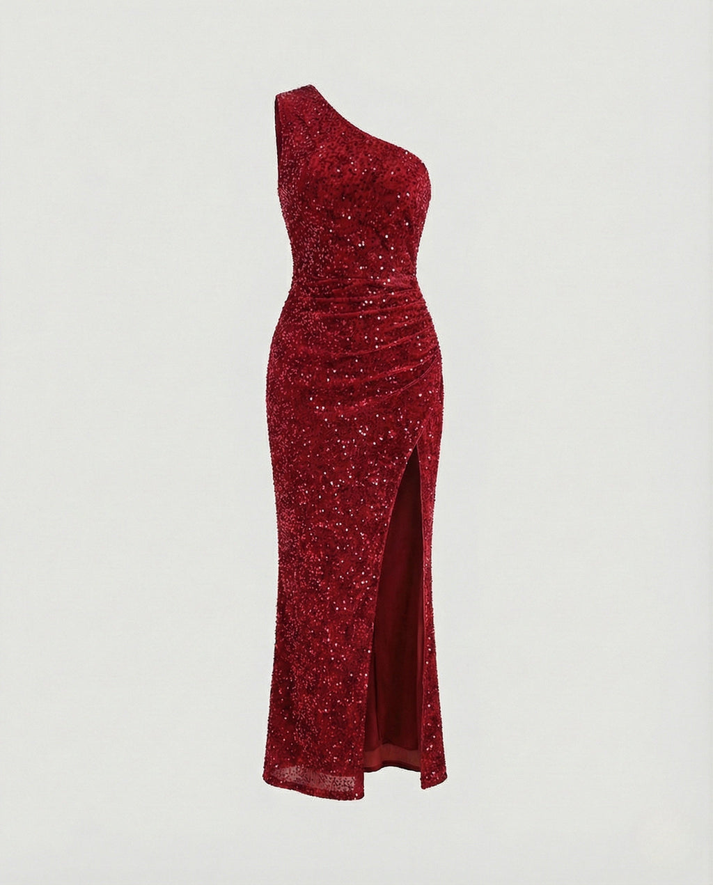 One Shoulder Maxi Dress Sequins Women-Fashion Glam