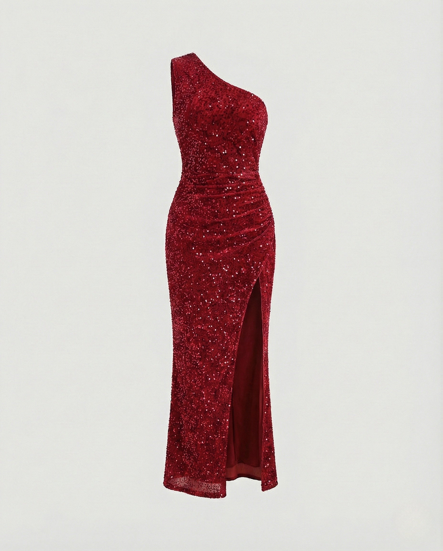 One Shoulder Maxi Dress Sequins Women-Fashion Glam