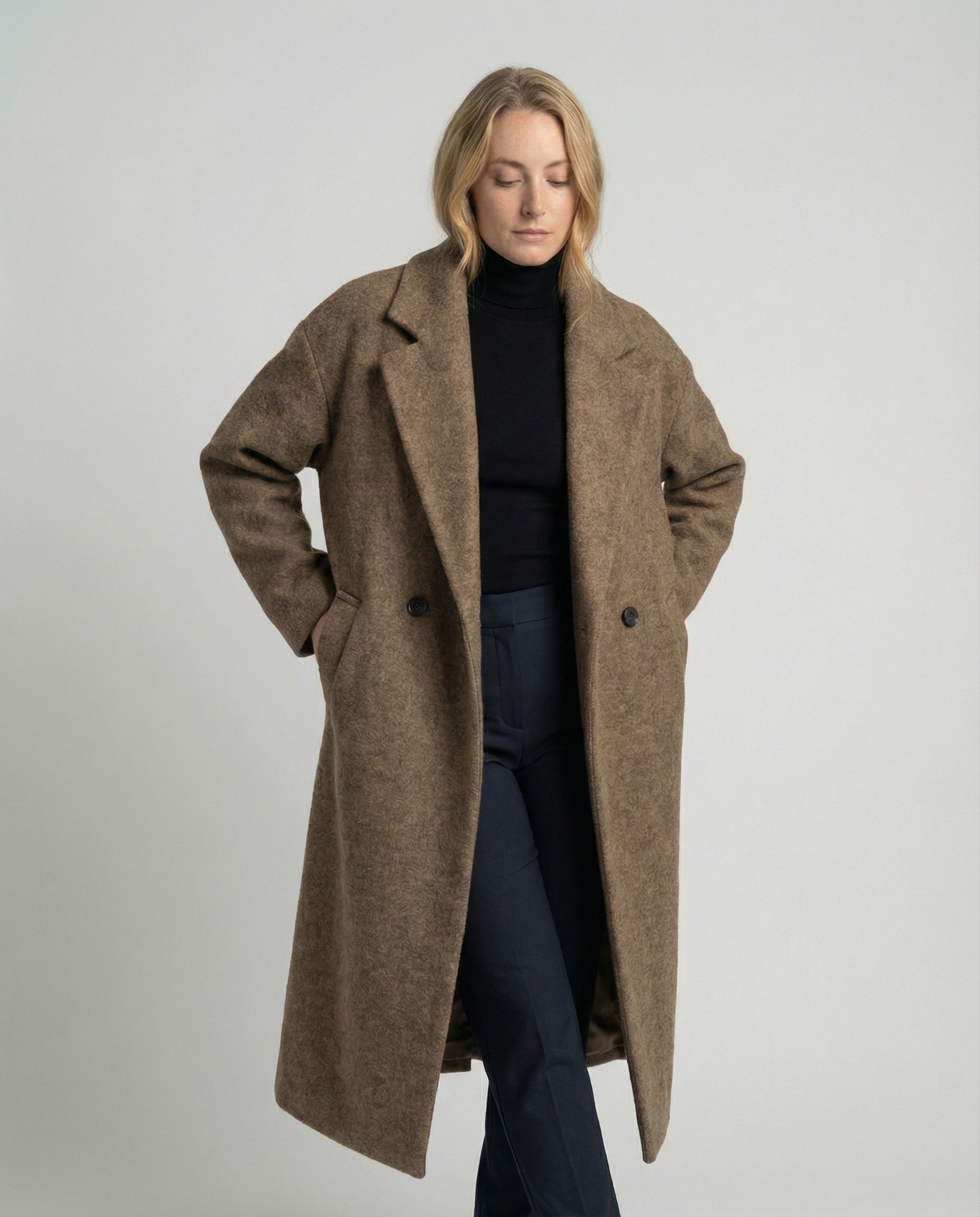 Oversized Wool Coat Women Elegant-Fashion Glam