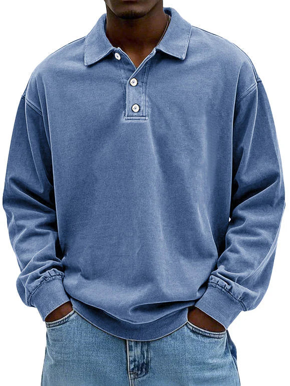 JAMES – CLASSIC RELAXED POLO SWEATSHIRT