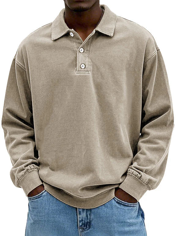 JAMES – CLASSIC RELAXED POLO SWEATSHIRT