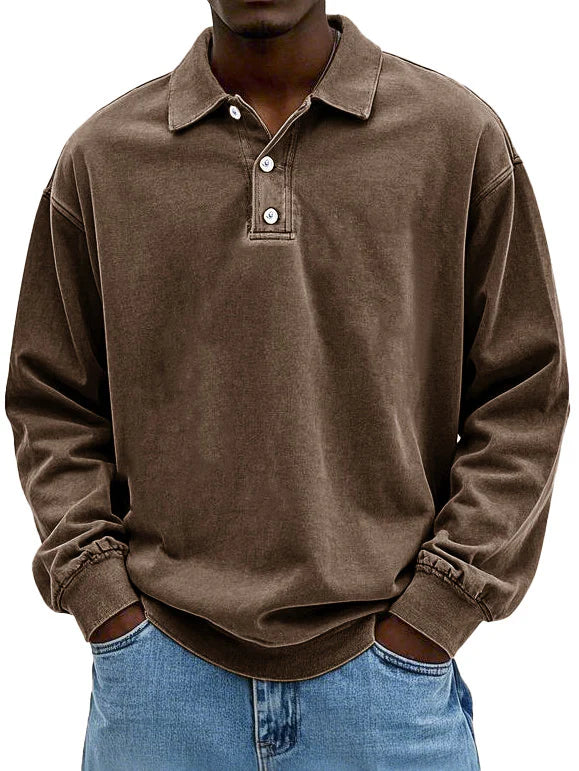 JAMES – CLASSIC RELAXED POLO SWEATSHIRT