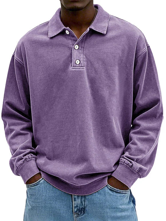 JAMES – CLASSIC RELAXED POLO SWEATSHIRT