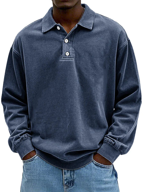 JAMES – CLASSIC RELAXED POLO SWEATSHIRT
