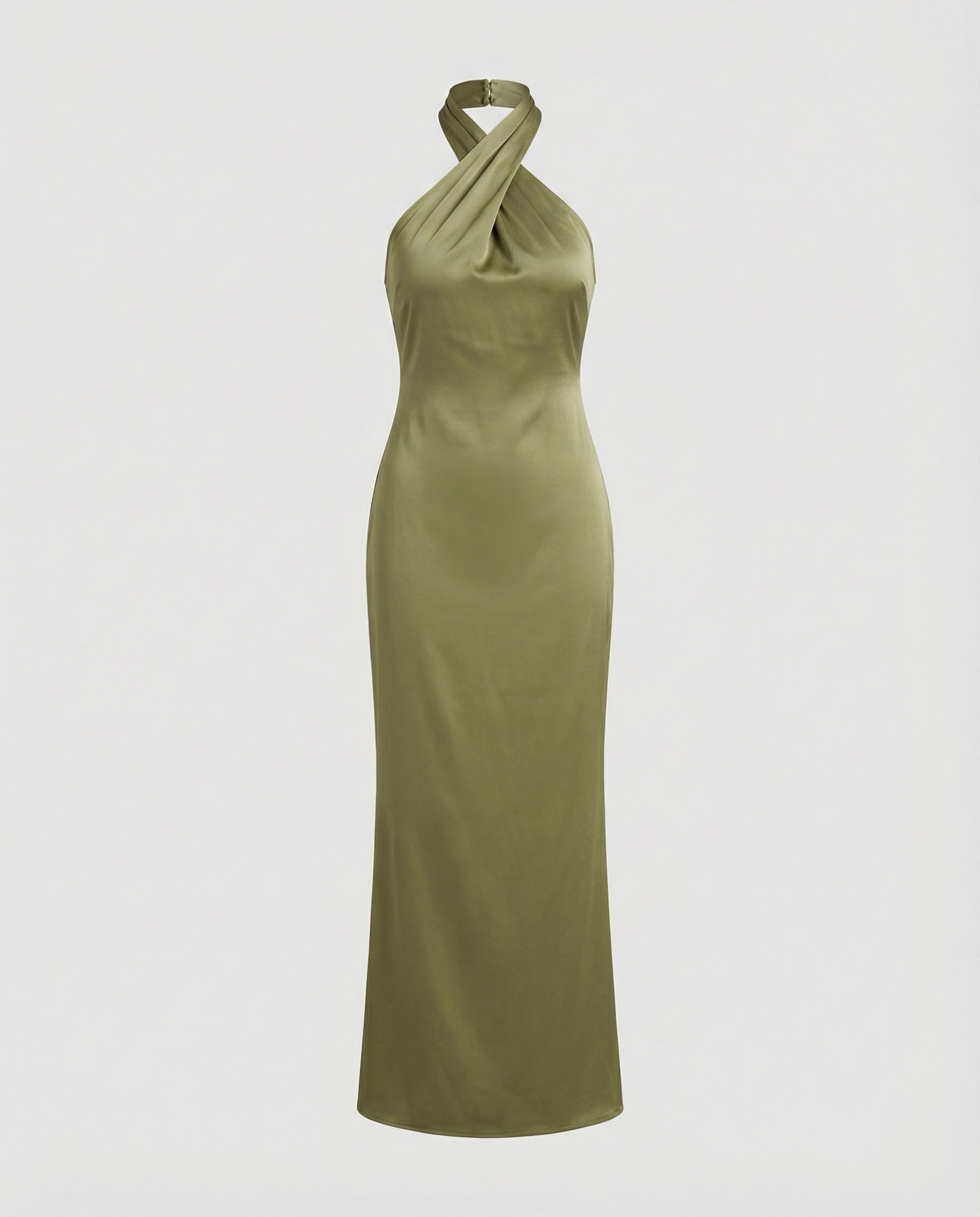 Women's Elegant Evening Dress with Asymmetrical Halter Neck and Figure-Flattering Cut