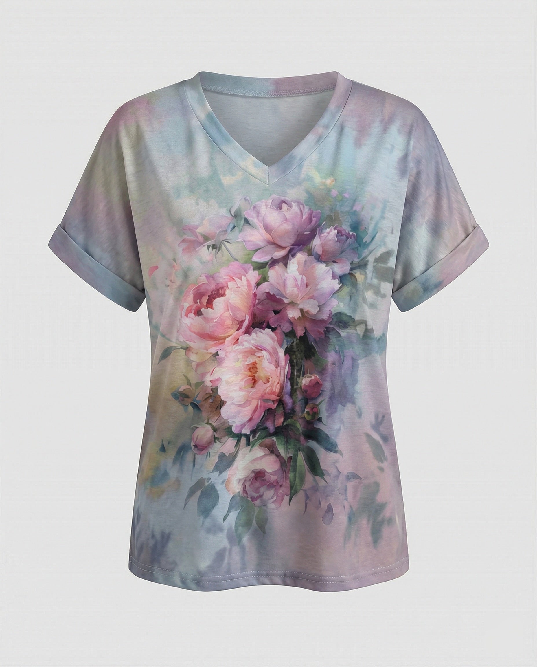 Blouses Tunic V-Neck Women Floral