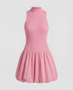 Women’s dress with sleeveless, figure-hugging top and voluminous skirt