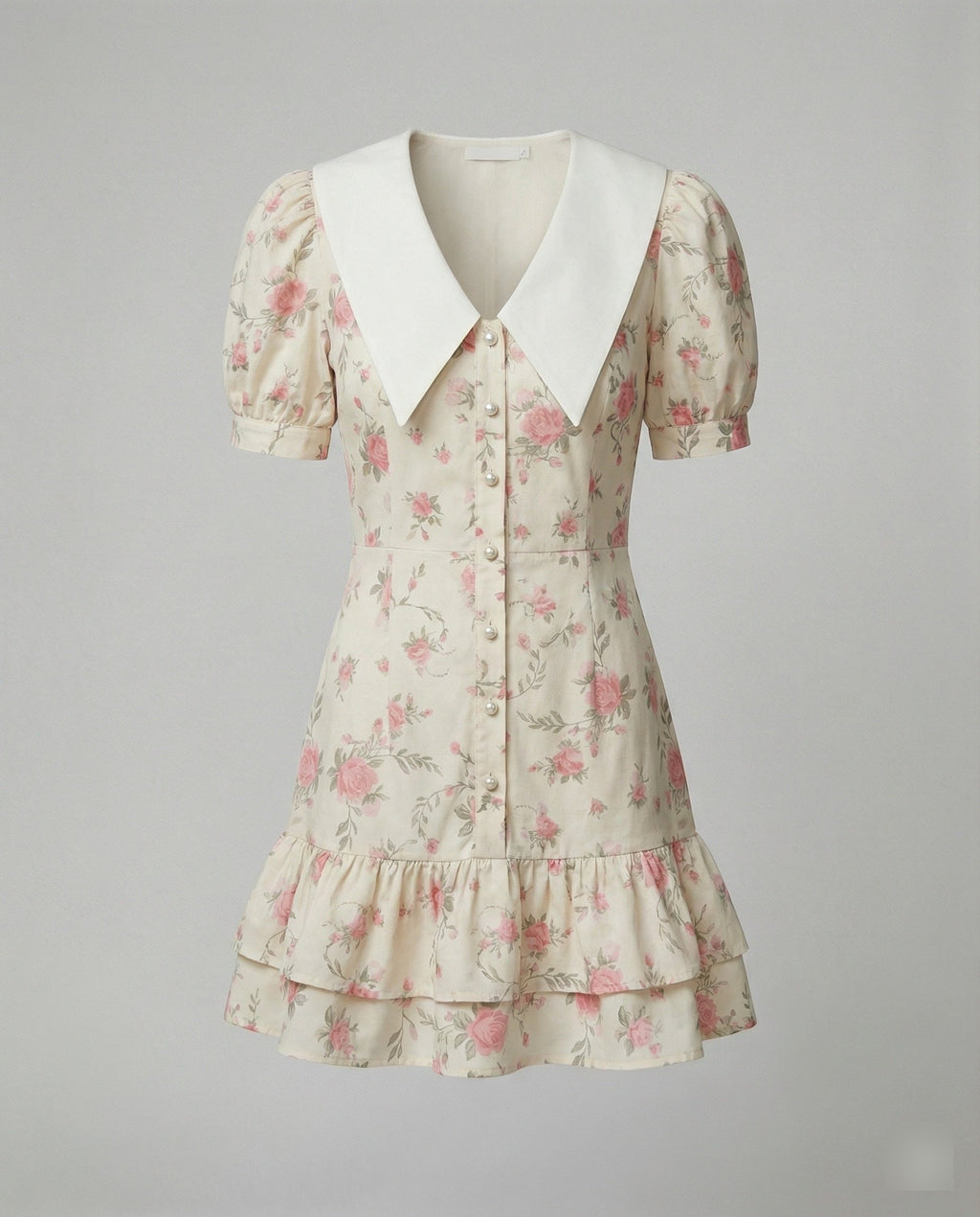 Women's floral dress with puff sleeves