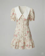 Women's floral dress with puff sleeves