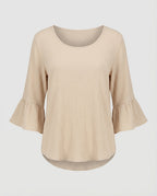 Women's Blouse Top with Ruffle Sleeves Structured
