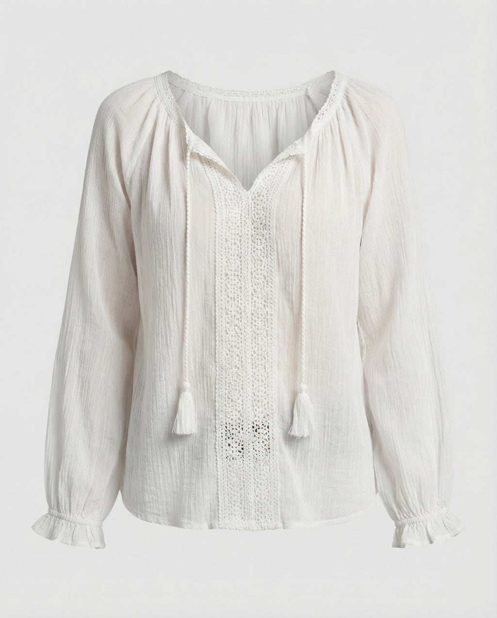 Women Boho Blouse Top with Lace Summer