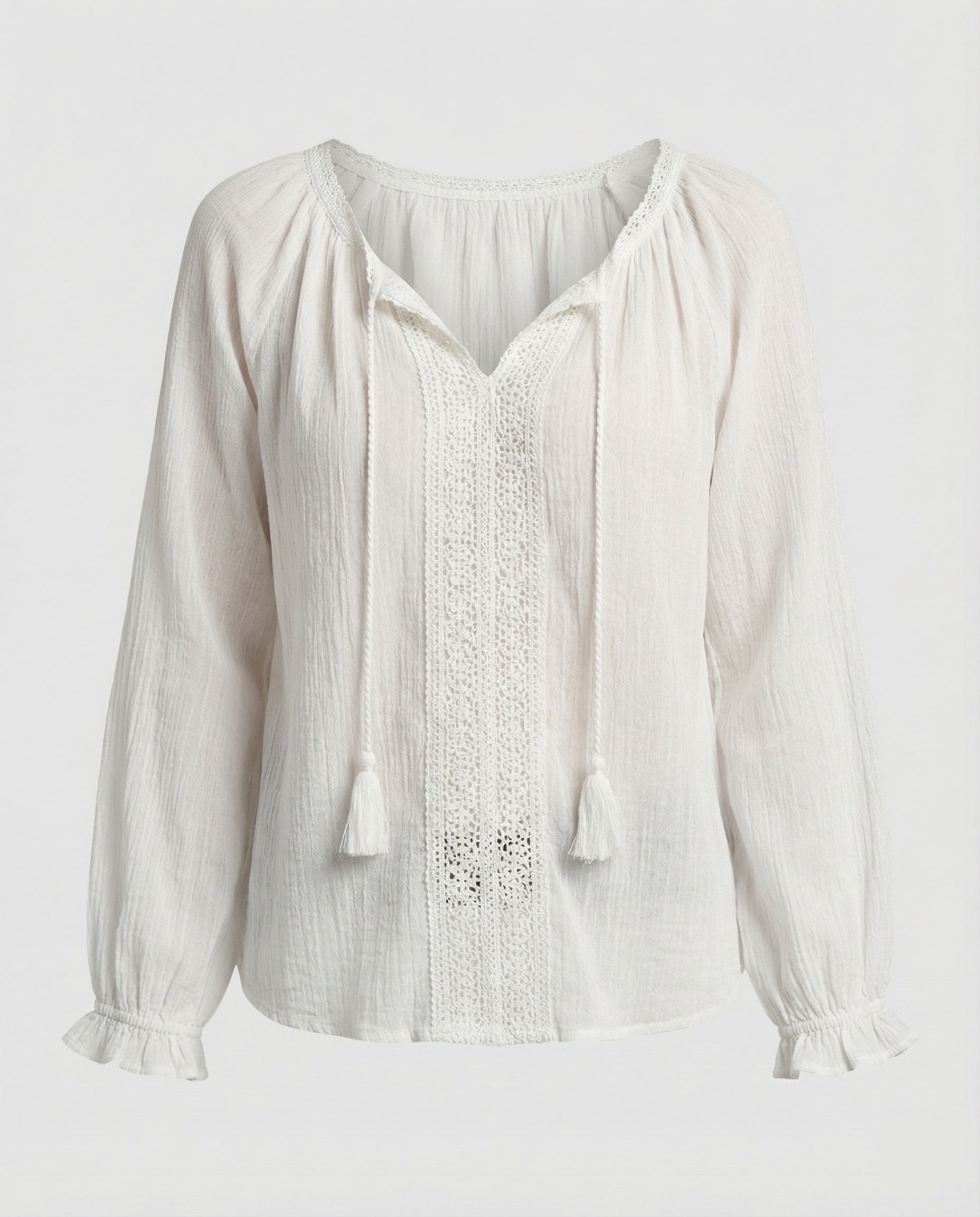 Women Boho Blouse Top with Lace Summer