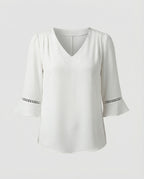 Women's Blouse Top Women's V-Neck Crepe