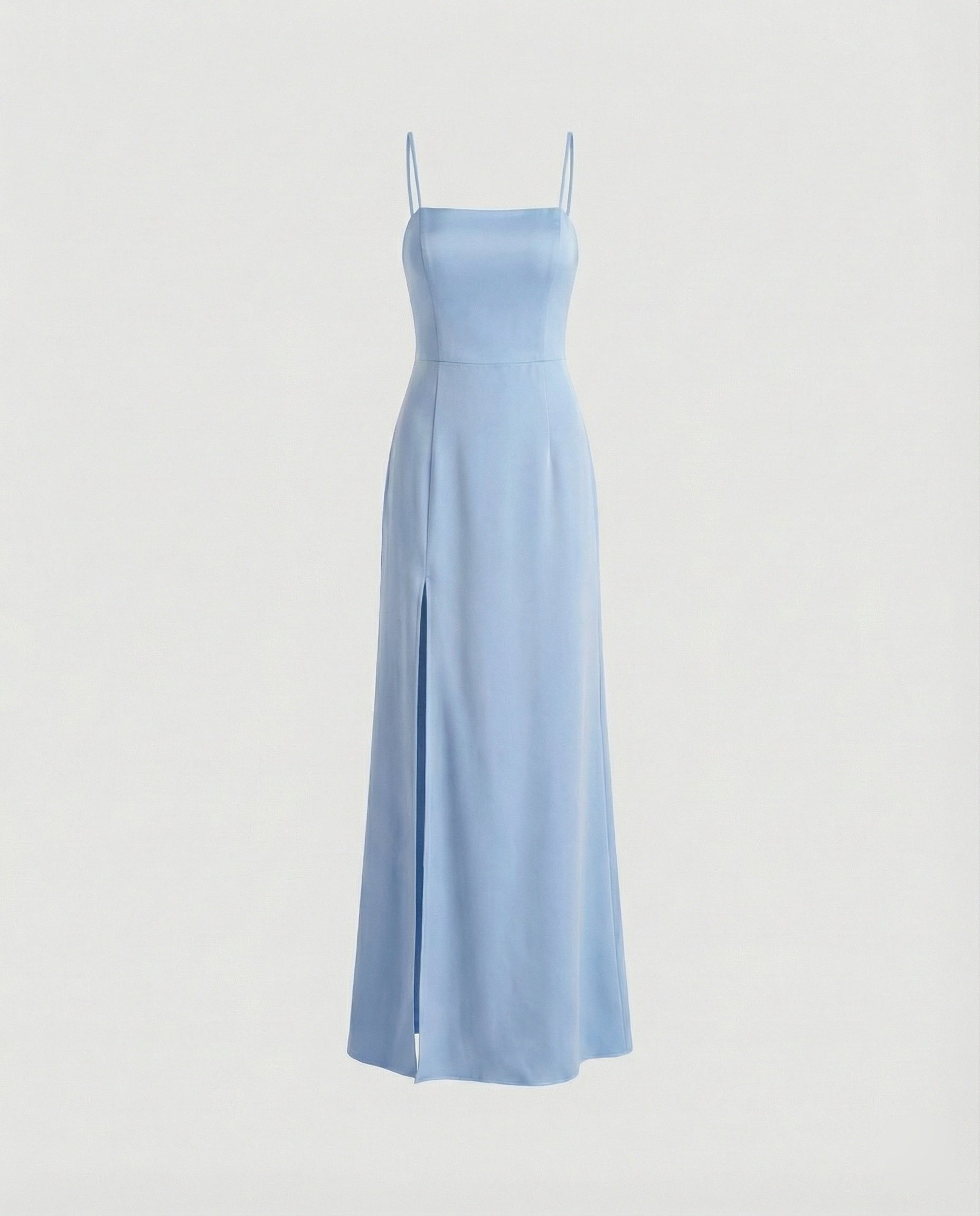 Women Elegant Evening Dress with Flowing Skirt and Deep Slit