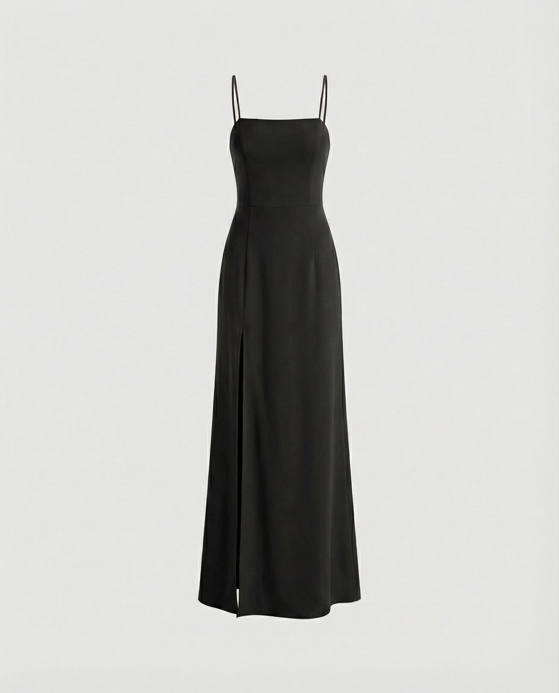 Women Elegant Evening Dress with Flowing Skirt and Deep Slit
