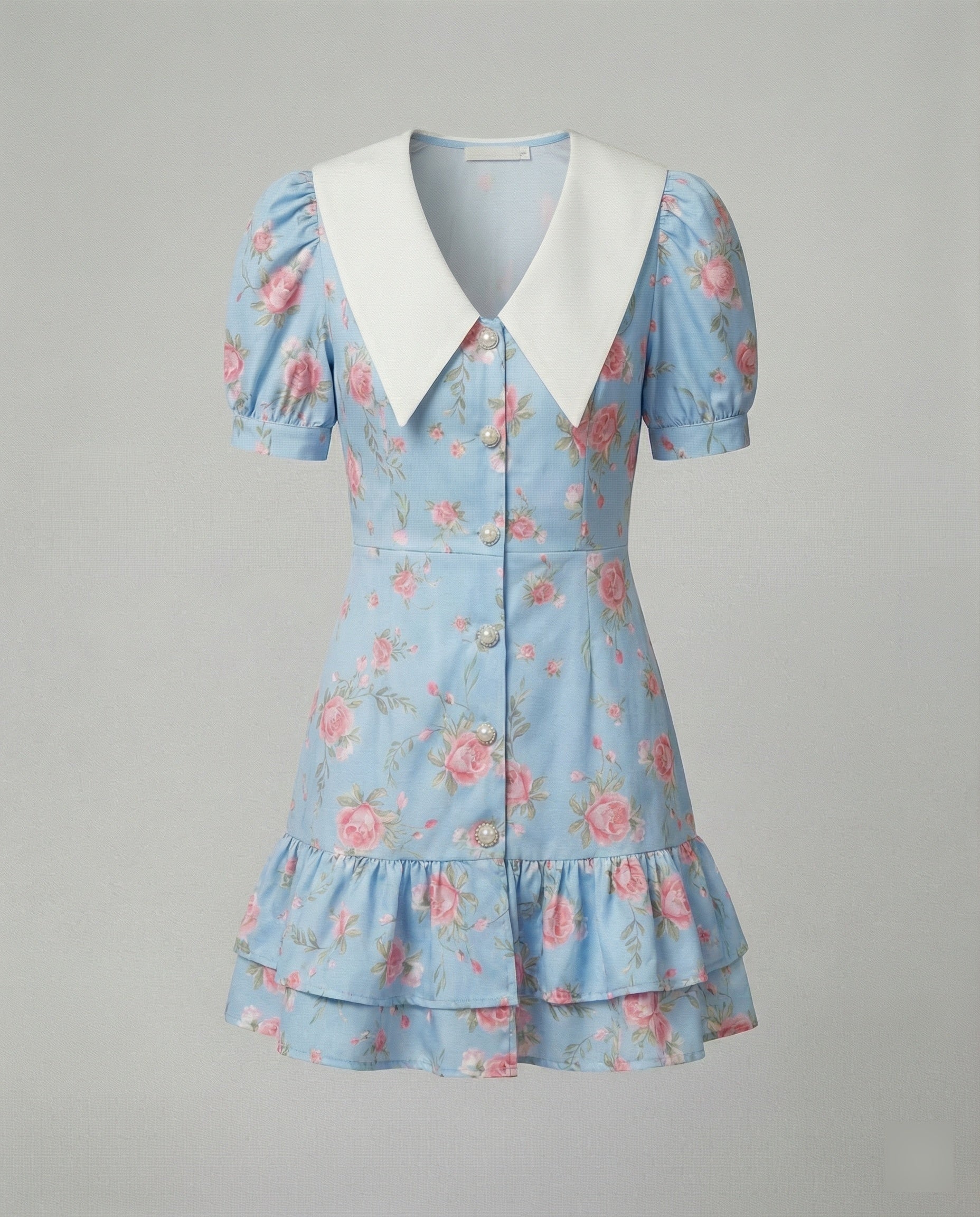 Women's floral dress with puff sleeves