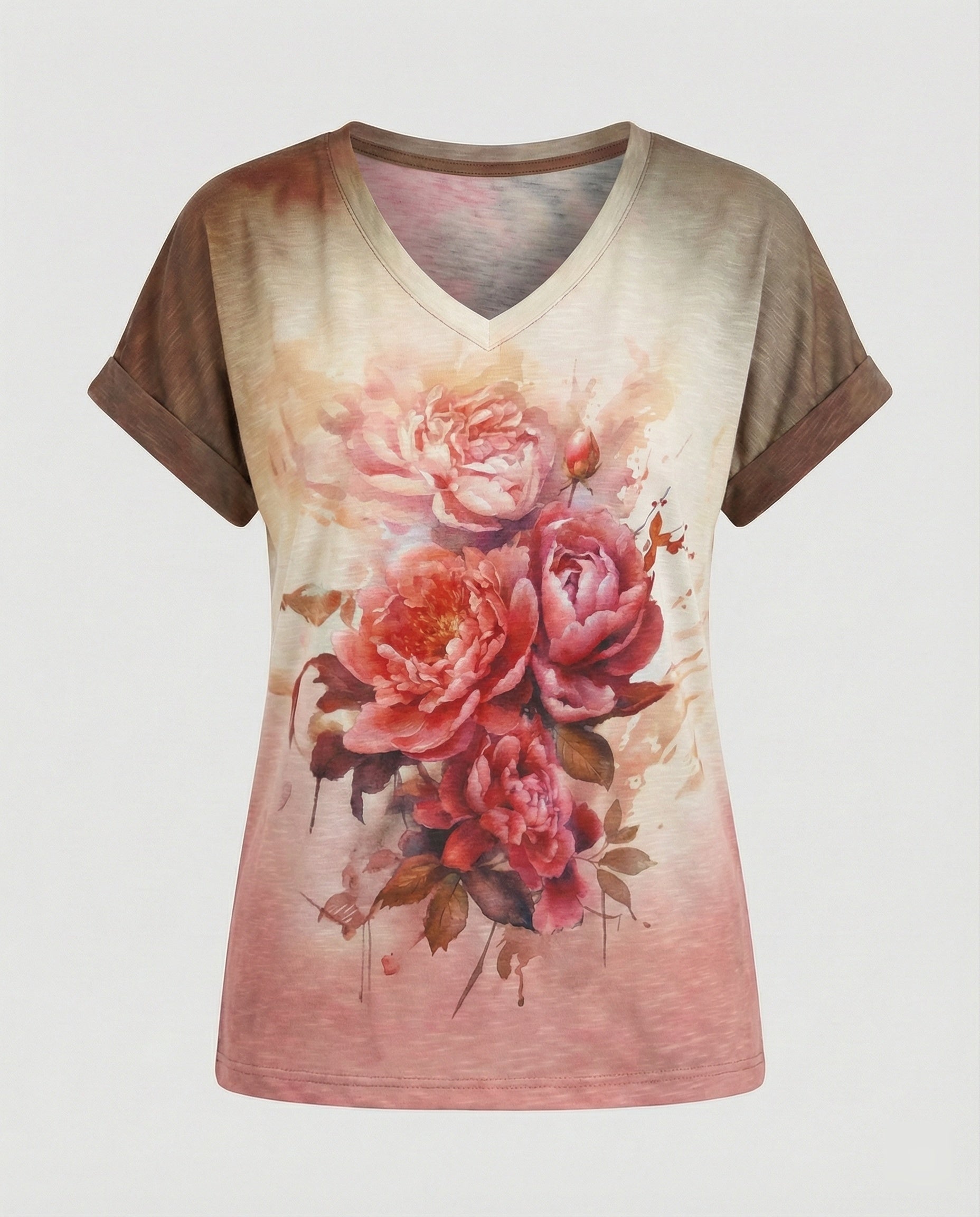 Blouses Tunic V-Neck Women Floral