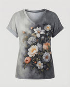 Blouses Tunic V-Neck Women Floral