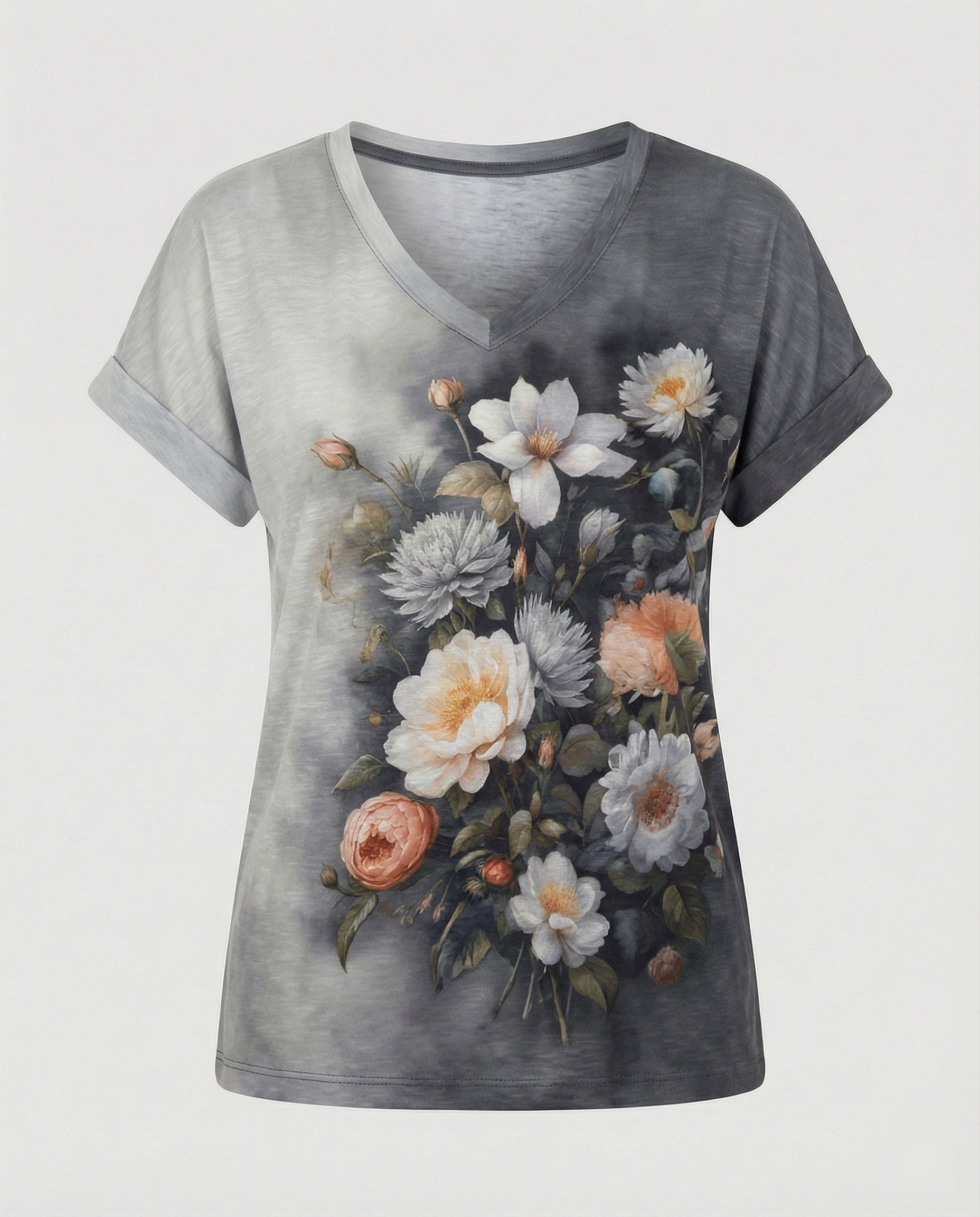 Blouses Tunic V-Neck Women Floral