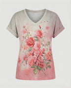 Blouses Tunic V-Neck Women Floral