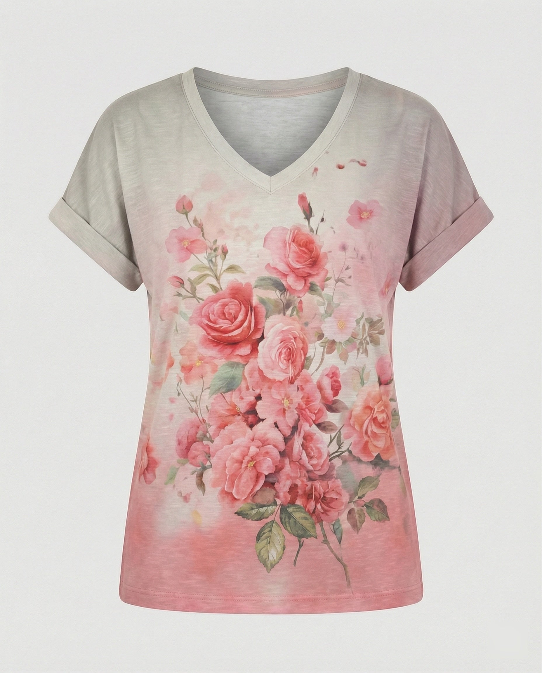 Blouses Tunic V-Neck Women Floral