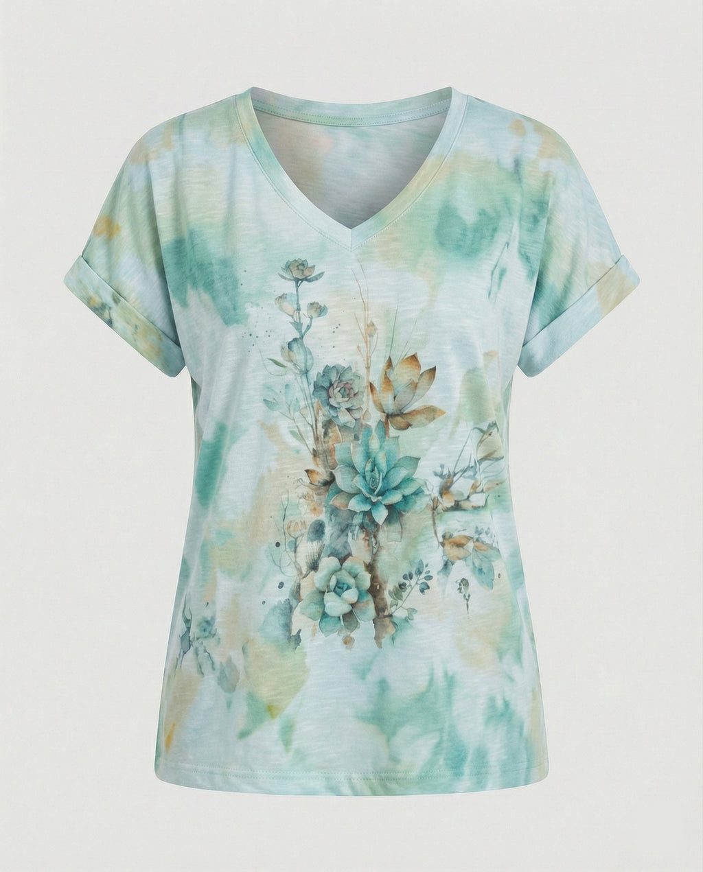 Blouses Tunic V-Neck Women Floral