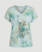 Blouses Tunic V-Neck Women Floral