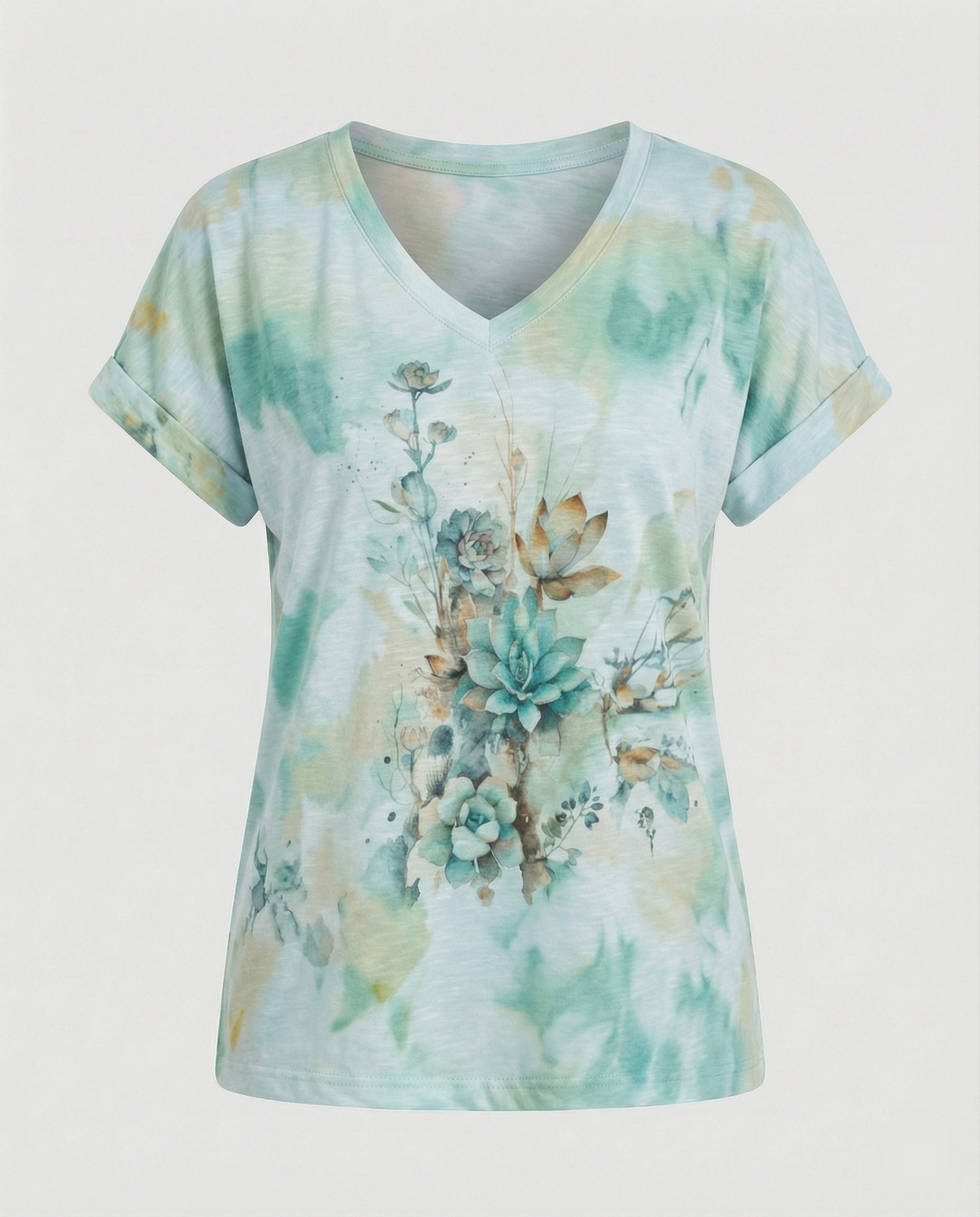 Blouses Tunic V-Neck Women Floral