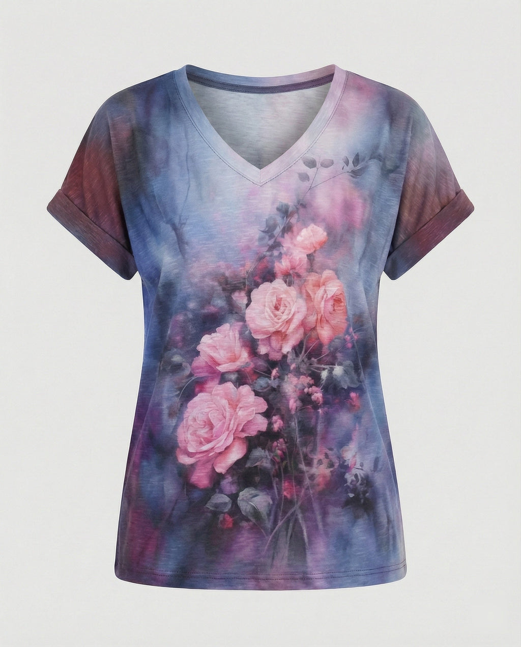 Blouses Tunic V-Neck Women Floral