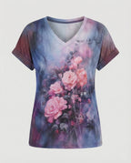 Blouses Tunic V-Neck Women Floral
